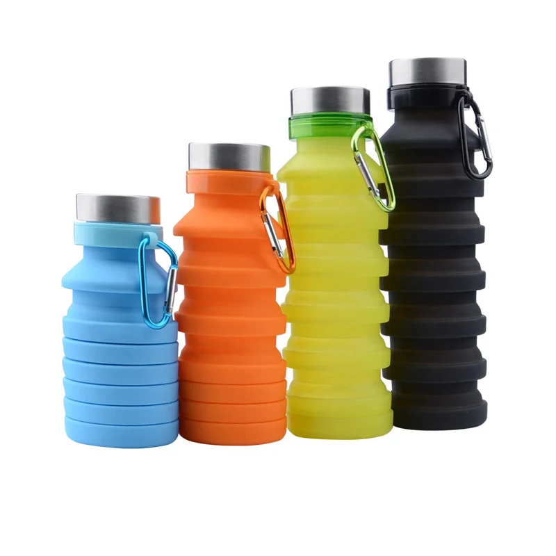 

500ML Portable Silicone Water Bottle Retractable Folding Coffee Bottle Outdoor Travel Drinking Collapsible Sport Drink Kettle