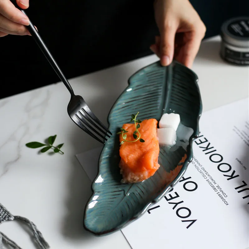 JINSERTA керамическая обеденная тарелка посуда лист Десерт Фрукты суши салат тарелка домашний ресторан отель еда декоративный поднос
