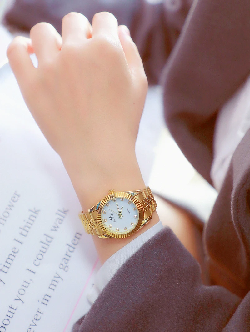 Bs Bee Sister Классические Золотые женские часы известный бренд элегантные женские наручные часы Стальные женские часы Montre Femme
