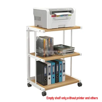 

3 Layer Living Room Corner Storage Shelf Rack With Wheels Movable For Printer Rack Office Storage Organizer Shelf Iron Frame