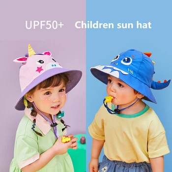 Lemonkid Brand Boys Girls Bucket Hat Solid Children Panama Fisherman Cap Cartoon Dinosaur Unicorn Kids Spring Autumn Sun Hats 1
