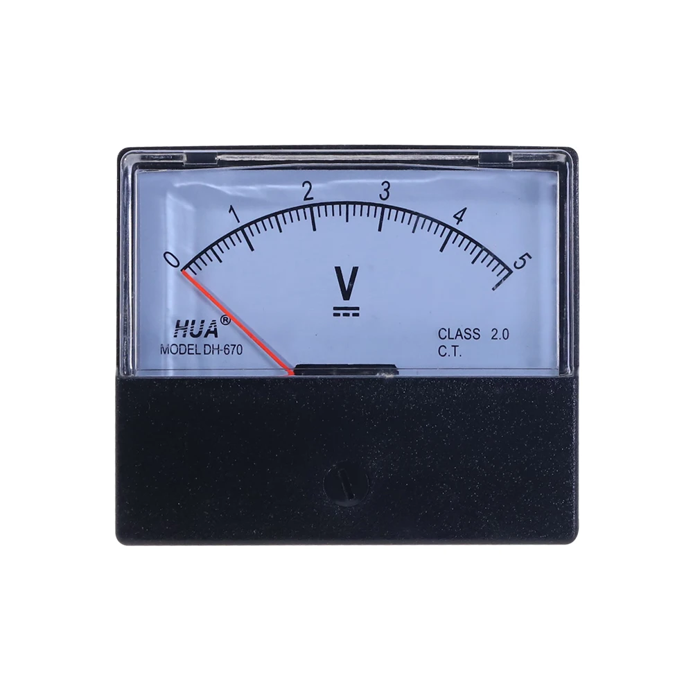 DC Analog Panel Volt Voltage Meter DH-670 Voltmeter Gauge 3V 5V 10V 15V 20V 30V 50V 100V 150V 300V 500V Mechanical Voltmeter electronic tape measure