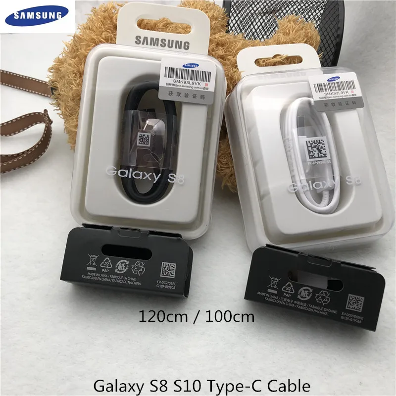 100% оригинальный Samsung 120 см 100 USB Type C кабель для быстрой зарядки и передачи данных