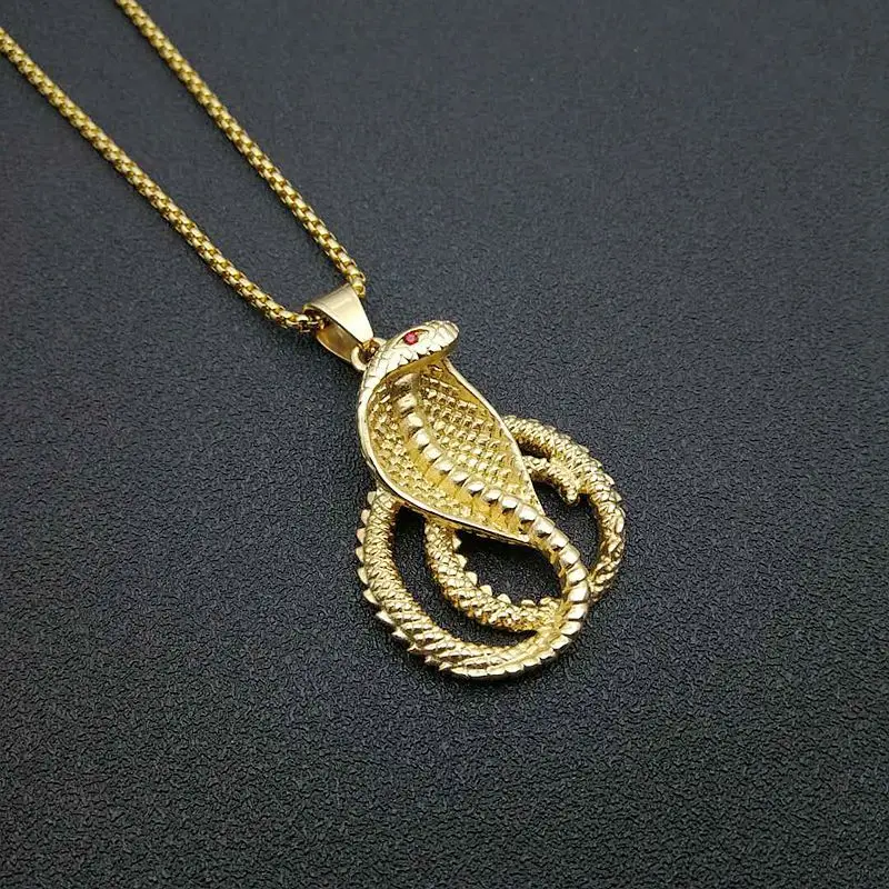 Hip Hop Iced Out Cobra Snake Pendant 