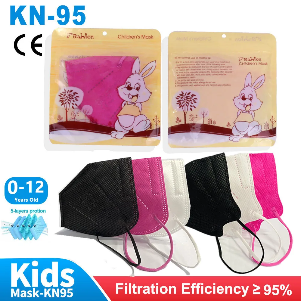 10-100 шт. малыш KN95 Маска Дети рот шапки FFP2 маски для лица Mascarilla niño 95% фильтр infantil