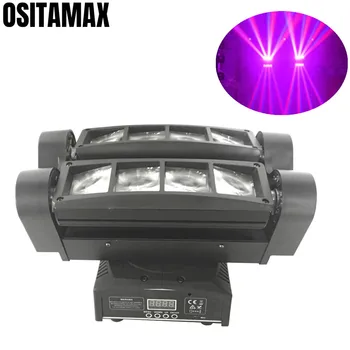 

free shipping LED Beam Spider Moving Head Light 8X10W RGBW 4IN1 Lumiere Auto Run DJ Projector for Disco Stage Wedding Party