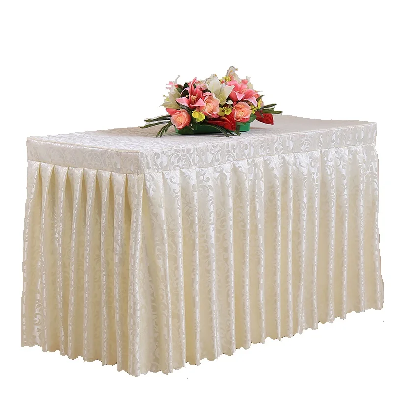 Jacquard Polyester Banquet Conference Event Table Skirting Cover, Accepted