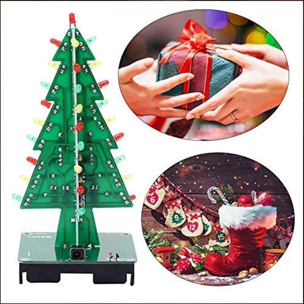 Circuit Christmas 2022 3D Christmas Tree Diy Kit 3/7 Colors Led Flash Mini Christmas Tree Circuit  Board Electronic Exercise Kit New Year 2022 Gift|Tree Skirts| - Aliexpress