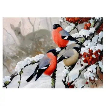 

Full Drill 5D DIY Diamond Painting"Winter birds"Diamond Embroidery Cross Stitch Rhinestone Painting 30x40 cm