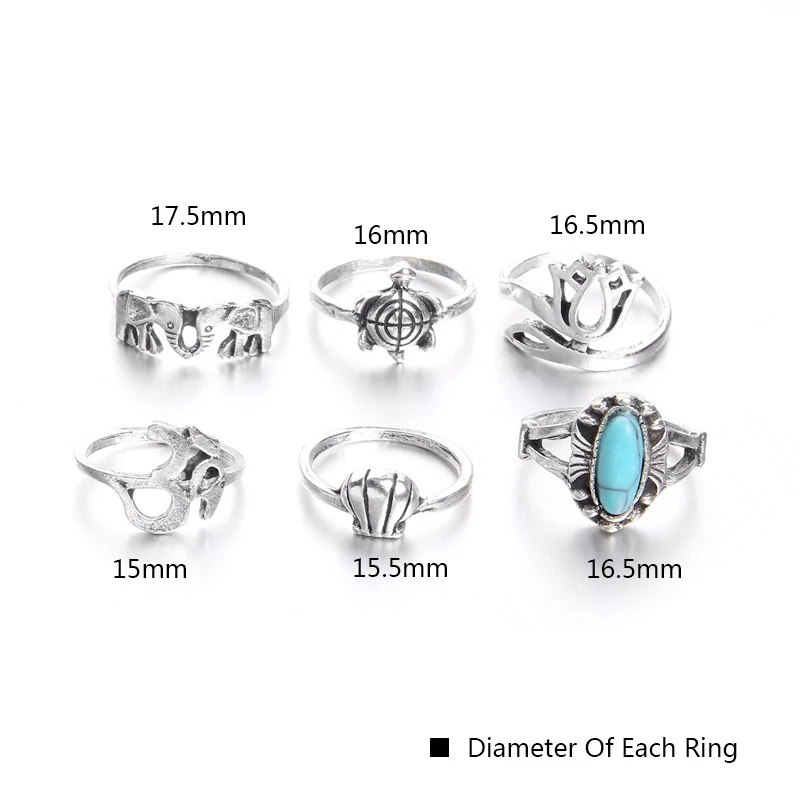 Женские кольца на кончик пальца в богемном стиле, набор для женщин, в стиле панк, из смолы, с кристаллами, с Лунной короной, с опалом, кольца на палец, в стиле бохо, свадебные украшения - Цвет основного камня: 41