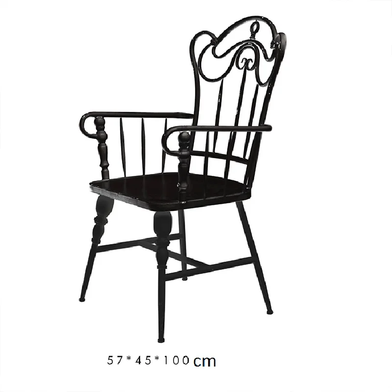 Creative American Retro Wrought Iron Dining Chair ,Antique Home Stay Back Chair, Coffee Table And Chair ,Outdoor Leisure Chair
