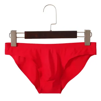 

Fashion Men's Elastic Seamless White Underpants Ultra-Thin Breathable Briefs Ice Silk Solid Seamless Low Waist Soft Underwear