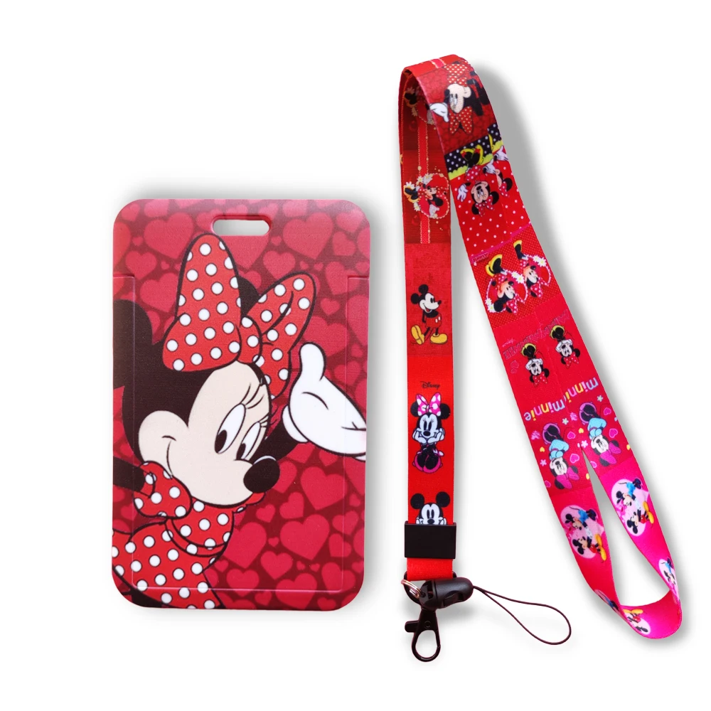 

Disney Mickey Mickey Mouse Lanyards Keychain Badge Holder ID Card Pass Hang Rope Lanyard Key Ring Kids Gifts Accessories