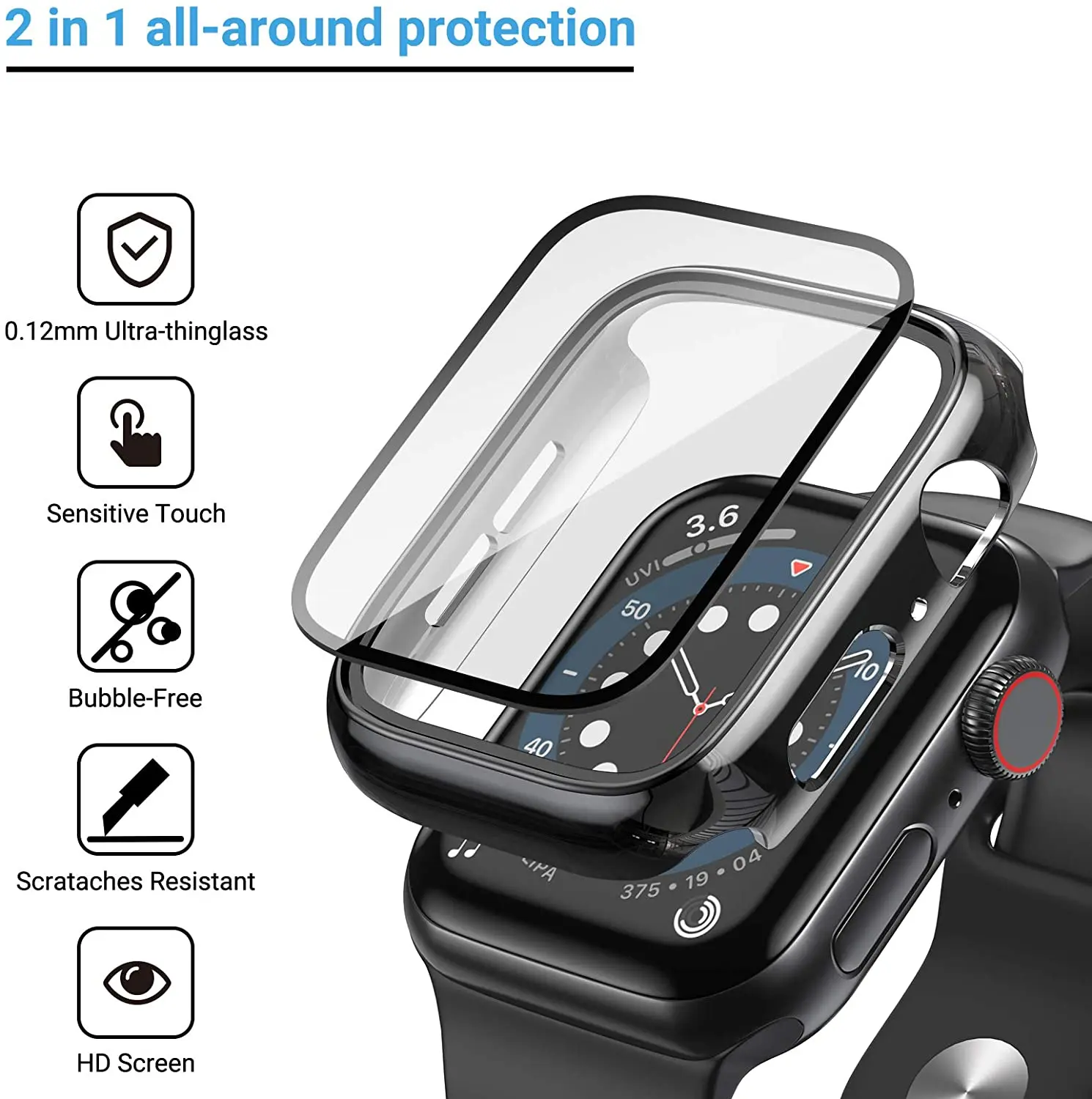 Capa Protetora para Apple Watch 44mm Series 4, 5 e 6 - Deixe seu Relogio  com o Visual do Apple Watch Ultra Titanium