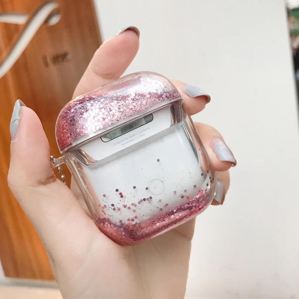 Чехол для наушников Airpods 1/2, прозрачный, кристально чистый, защитный чехол для наушников с цепочкой