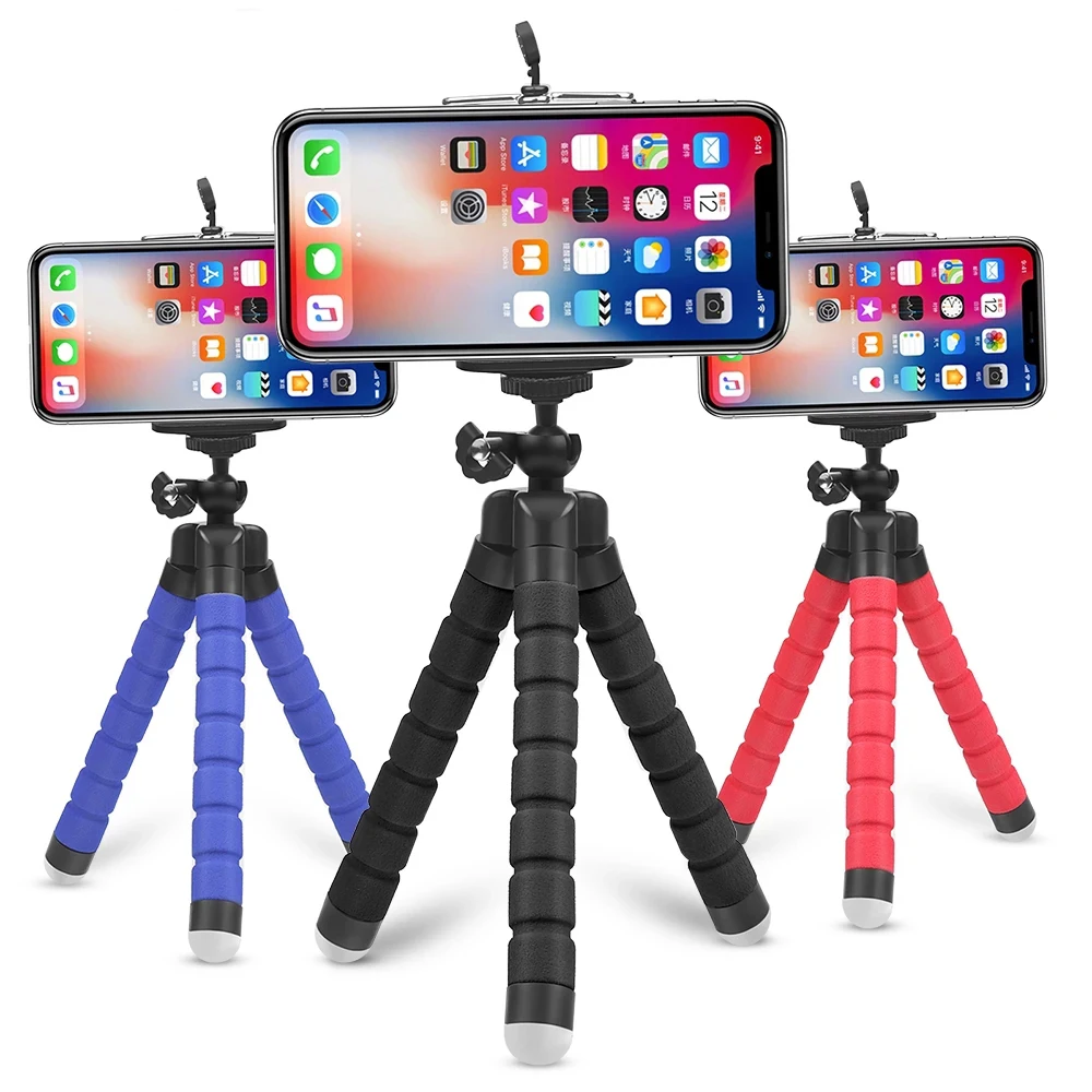 lovebay Mobile Phone Holder Compatible Tripod Flexible Octopus Bracket  Portable Selfie Universal Outdoor Travel Take Pictures mobile phone stands for vehicle