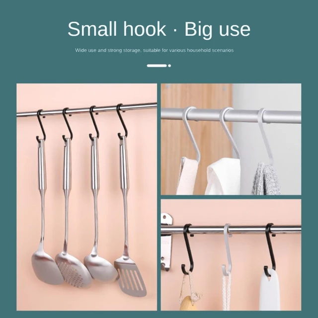 1 Pc Aluminium Alloy S Shape Hook Heavy Duty S Hangers Kitchen Railing Hooks  Clasp Holder For Clothes Plants Pots Pans Towel - S-shaped Hooks -  AliExpress