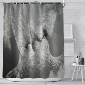 

New 1-3PCS Kiss 3D Printed Bathroom Shower Curtain Toilet Cover Mat Non-Slip Rug Set Waterproof Fabric for Home Hotel