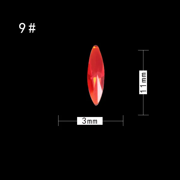10 шт./упак. нейл-арта украшения камни с плоской задней частью Форма капли воды с украшением в виде кристаллов красная мозачиная Стекло Стразы для украшения аксессуары - Цвет: 9