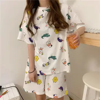 

Spring Pyjamas Cartoon Short Women Pajamas for Women Pink Printing Pajamas Girs Cute Home Clothes Woman Clothes