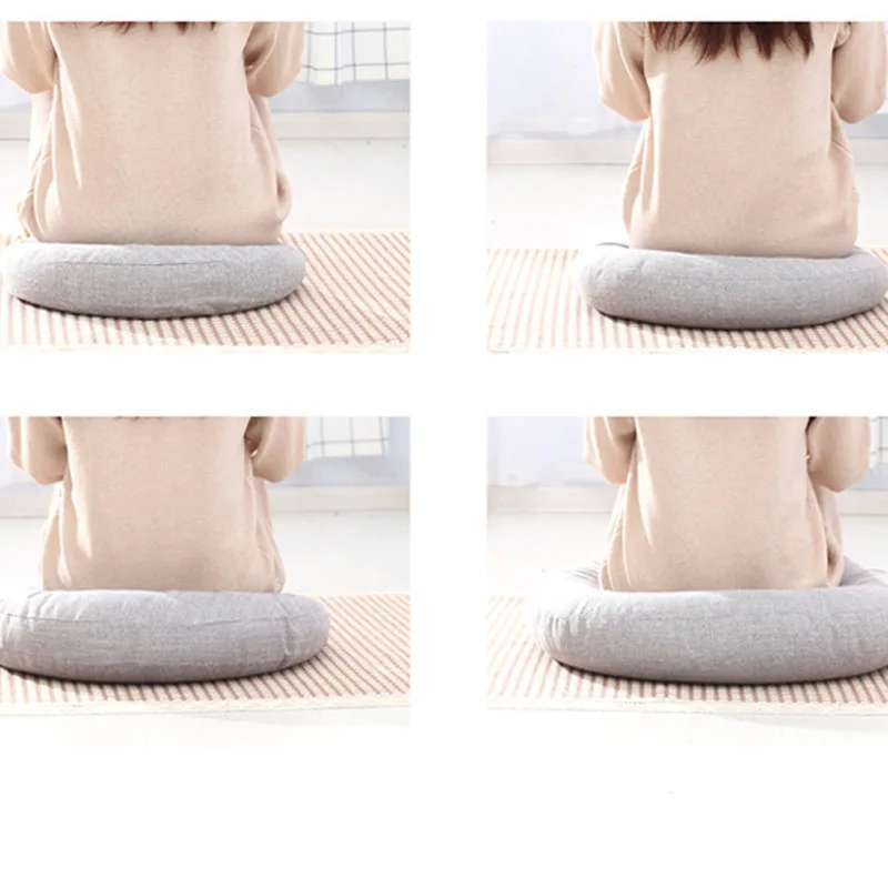 40-70cm Round Cushion Linen Cotton Seat Pad Thick Washable Cushion Meditation Mat Modern Sofa Pillow Tatami Chair Back Cushion 4