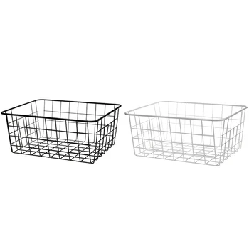 

Hollow Iron Wired Basket, Storage Baskets Metal Basket Without Interlining Bathroom Kitchen Organizer
