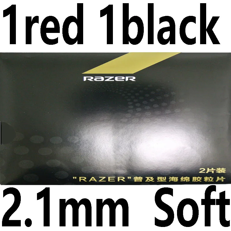 1 red 1 black Новое поступление RAZER обучение резина на ракетки для настольного тенниса, настольный теннис, крышка для пинг-понга резины 2 шт./упак - Цвет: 1 red 1 black