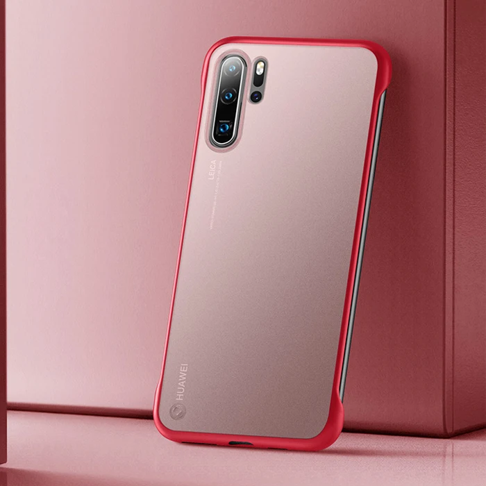 Red Матовый чехол без оправы для huawei P20 P30 Lite Pro Чехол для huawei Honor 20 mate 20 Pro Чехол для huawei Nova 4 5 Чехол прозрачный - Цвет: Red