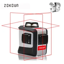 ZOKOUN CE сертифицированные 3D линии самонивелирующиеся 360 горизонтальный и вертикальный крест супер мощный красный лазерный луч линии лазерный уровень