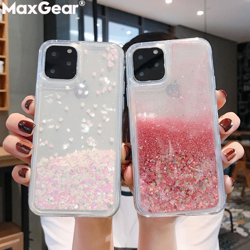 Liquid Quicksand Bling Glitter Phone Case For iPhone 13 12 11 Pro Max XS X XR 6 6S 8 7 Plus 5 5S SE 2 Water Shine Silicon Cover iphone 11 Pro Max  silicone case