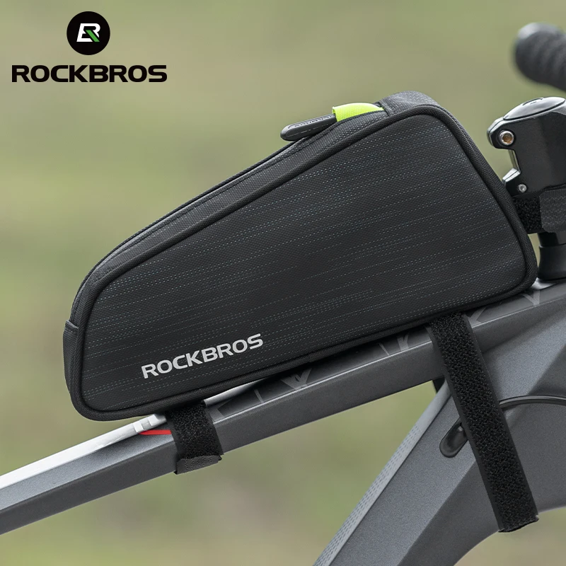 ROCKBROS Cycling Bike Bicycle Top Front Tube Bag Waterproof Frame Bag Big Capacity 1.1L MTB Bicycle Pannier Reflective bike bag,bicycle bag,bike accessory,bike storage box