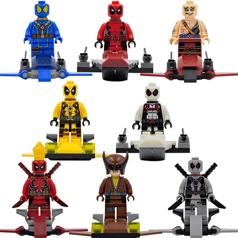 

Single Sale Marvel Super Hero Deadpool Movie Figure Set with Aircraft Building Blocks Models Kits Toys SY600 Legoing