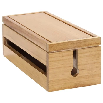 

AFBC Cable Management Box Wooden Cord Organizer Box for Extension Cord Power Stripe Surge Protector Wire (Wood Color)