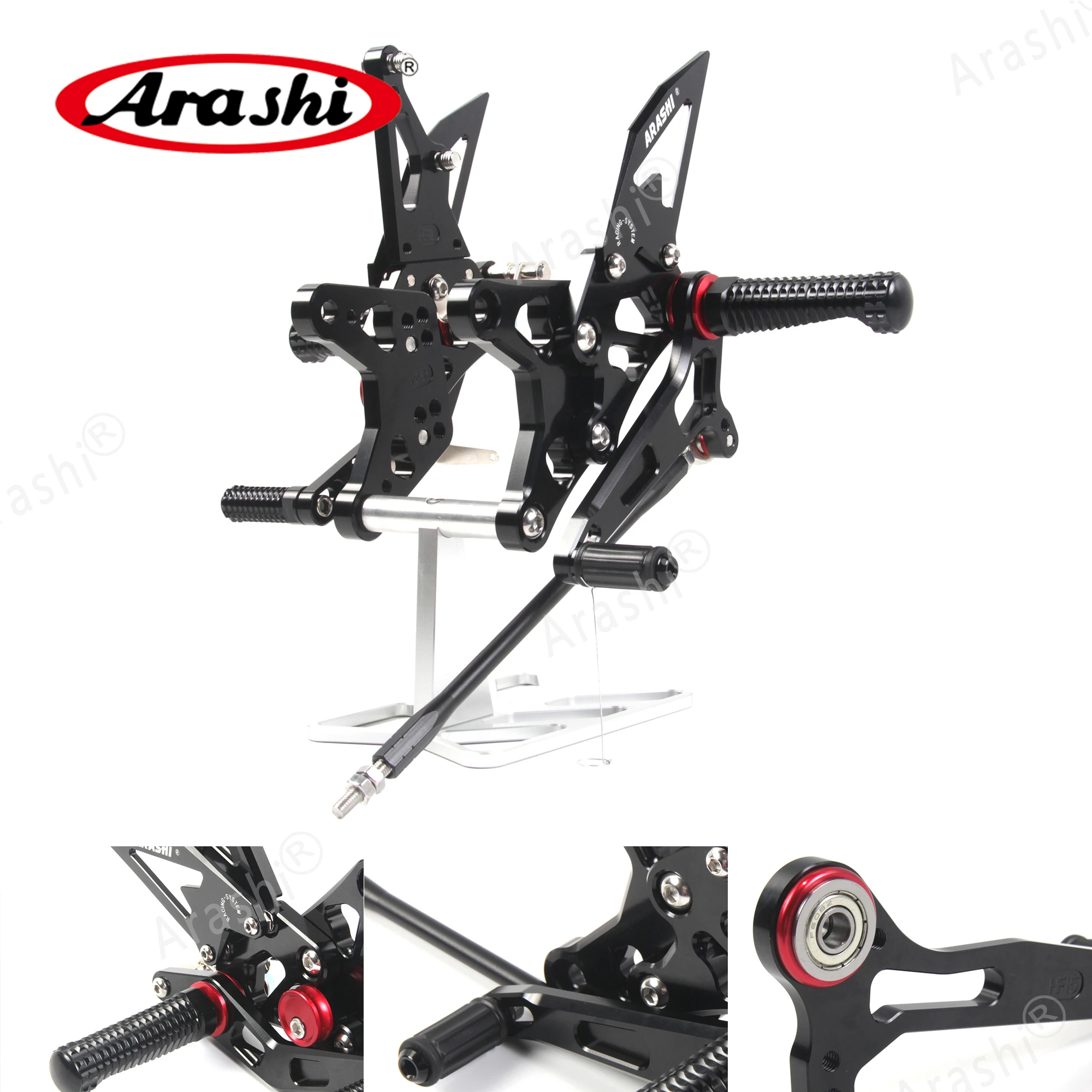 Arashi For Kawasaki Ninja Zx6r Rearset Adjustable Footrest Foot Peg