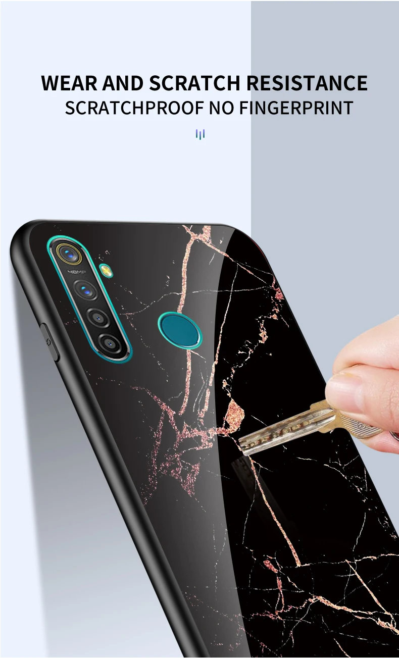 Для Oppo Realme 5 Pro 5Pro чехол мраморный глянцевый закаленное стекло Мягкий Силиконовый противоударный жесткий чехол для телефона для Oppo Realme Q чехол