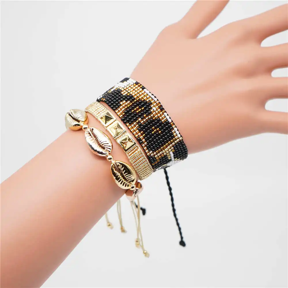 Go2boho Delica MIYUKI браслет леопардовые Браслеты Mujer Moda летний золотой браслет для женщин Бохо шикарные ювелирные изделия ручной работы