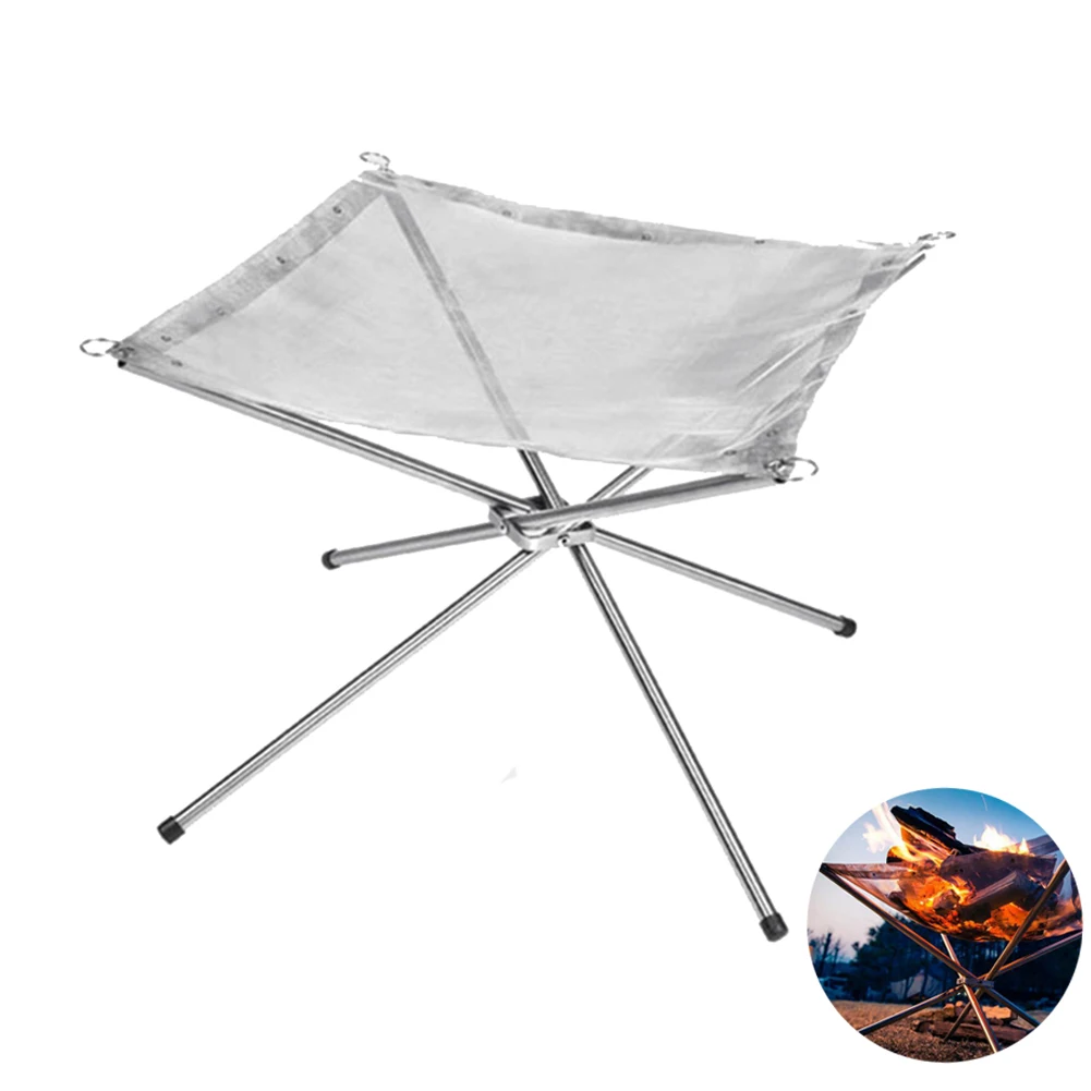 

Outdoor Portable Fire Burn Rack Folding Grill Solid Fuel Rack Stainless Steel Grid Fast Heating Wood Charcoal Stove