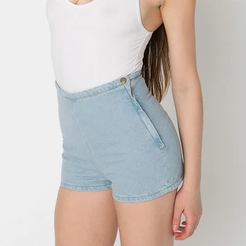 

Summer Women Slim High Waist Jeans Denim Tap Short Hot Shorts Tight A Side Button 2020