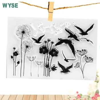 Vintage Transparent Silicone Stamp Dandelion Numbers Clear Stamp for Scrapbooking Decor Card Making Junk Journal Craft Supplies