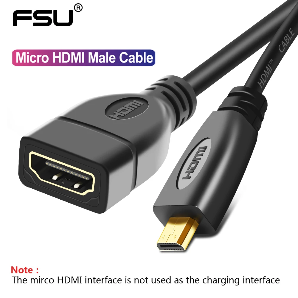 Micro HDMI адаптер 1080P папа к Женский преобразователь кабельного разъема для HD ТВ