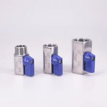 1/" 1/4" 3/" 1/2" 3/" 1" BSP мини санитарный шаровой кран доморощенного пива SUS 304 нержавеющая сталь с синим приводом