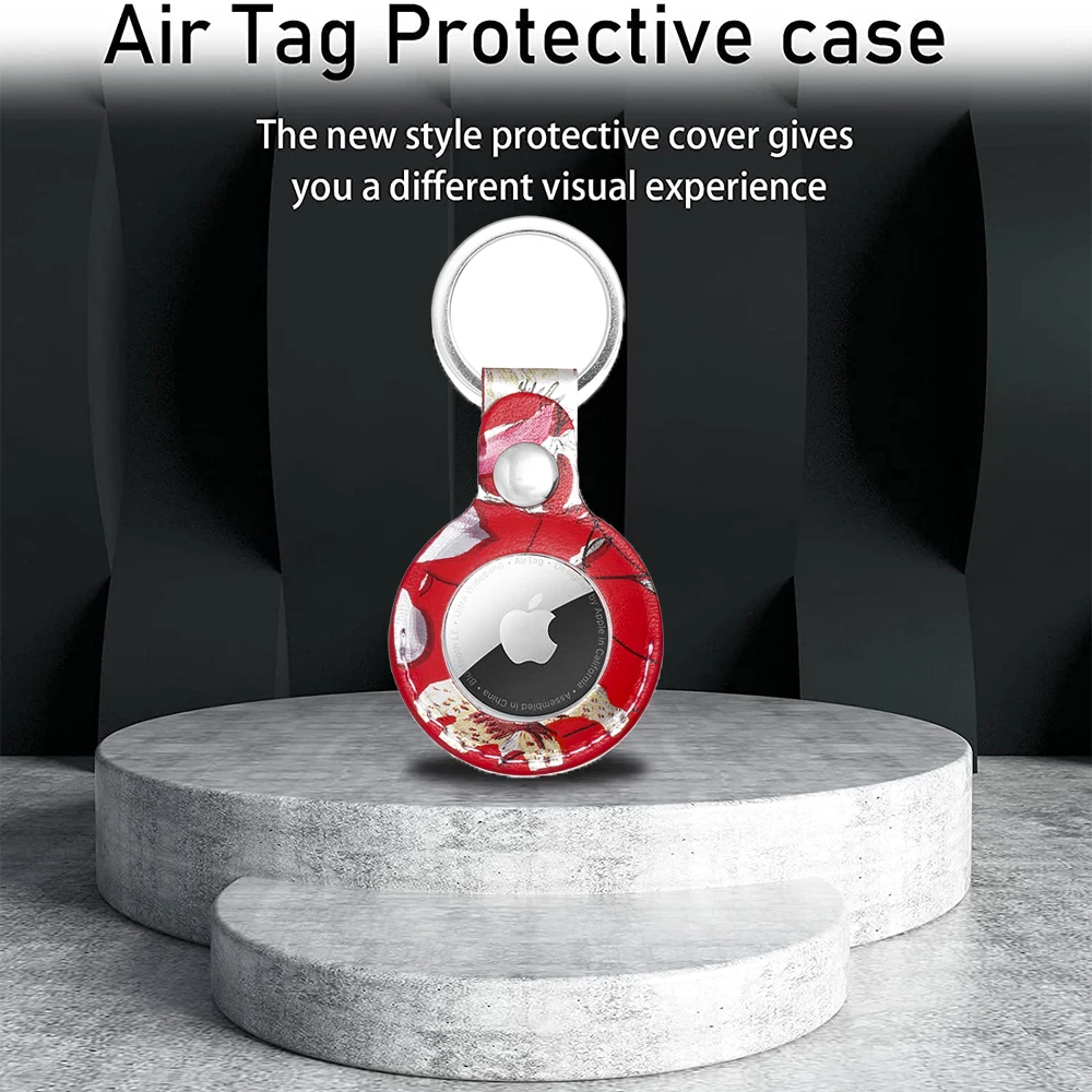 For Apple Airtags Print Leather Protective Case For Airtag Tracker