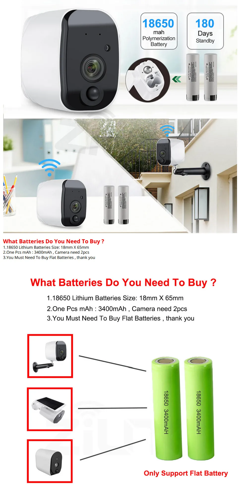 Наружная ip-камера 1080p аккумулятор HD WiFi беспроводная камера видеонаблюдения 2.0MP Домашняя безопасность водонепроницаемый PIR сигнализация аудио низкая мощность