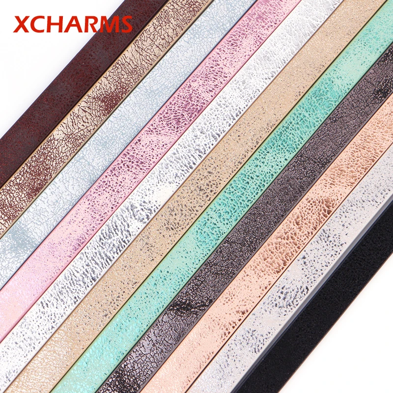 XCHARMS 10 мм плоский ПУ кожаный шнур веревка ручной работы Diy ювелирных изделий