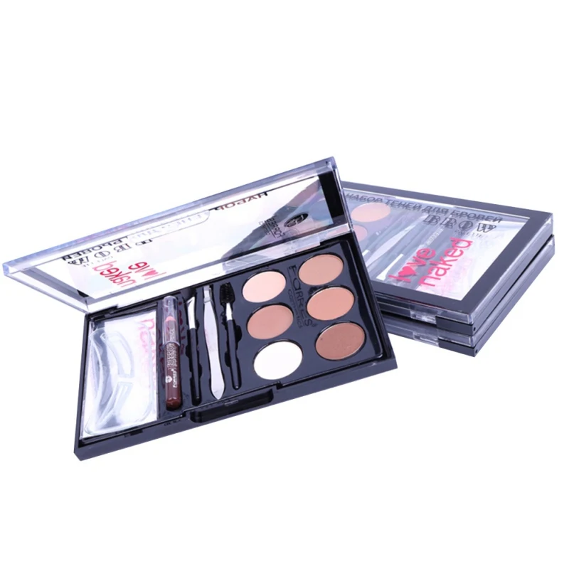 6 Colors Eyebrow Powder With Eyebrow Brush Spiral Head Eyebrow Brush Long-lasting Waterproof Eyebrow Makeup Set