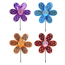 4 шт. ветряные мельницы двухслойная ветряная мельница с блестками в форме павлина Вертушка для детей на открытом воздухе обучающая игрушка случайный цвет