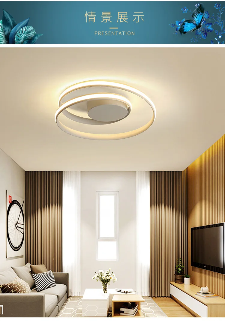 Lustre de Teto Moderno com Led Iluminação de Teto Inteligente para Varanda Sala de Estar Restaurante Quarto 5 Luzes e Iluminação
