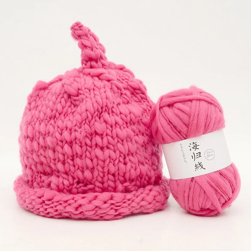 Модные толстые плетеные шарики ручной вязки крючком для шапки шарф свитер