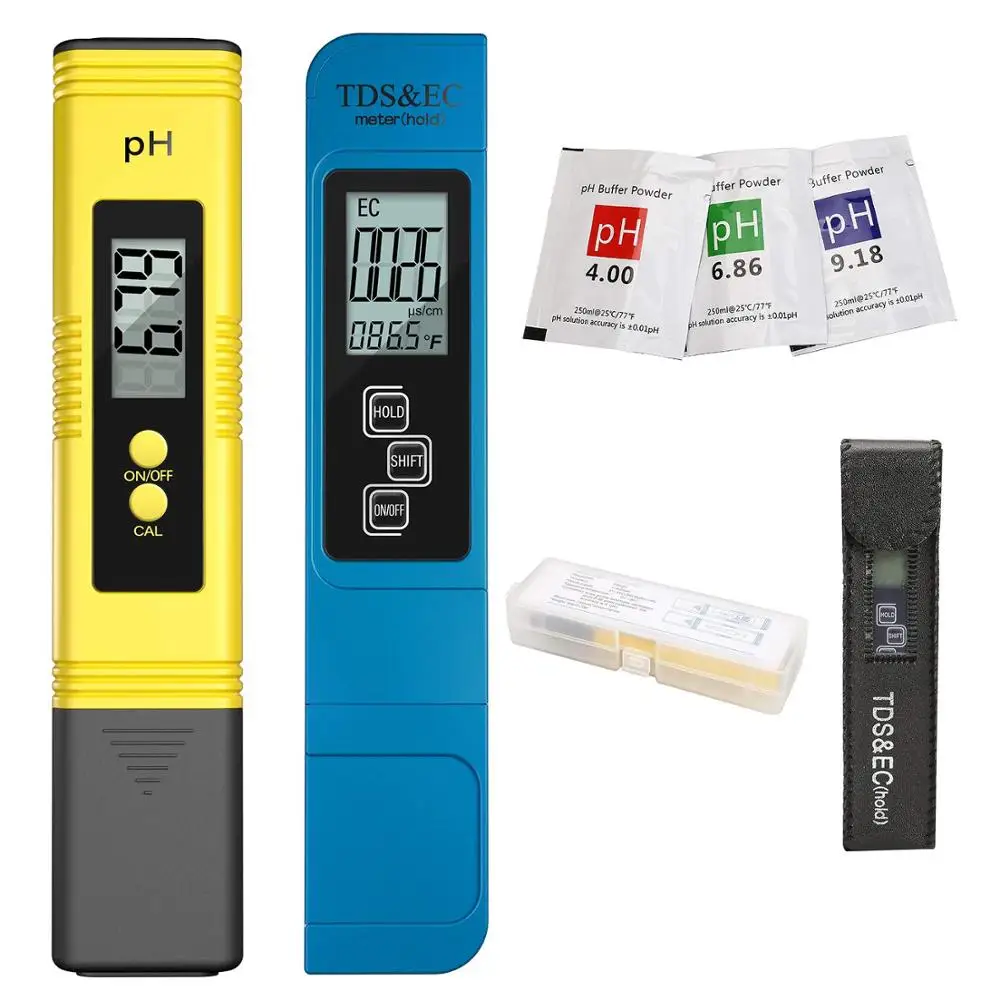 Medidor Digital de agua TDS, medidor de PH 0-9990ppm TDS & EC, filtro de pureza de agua LCD PPM para acuario, 2 uds.