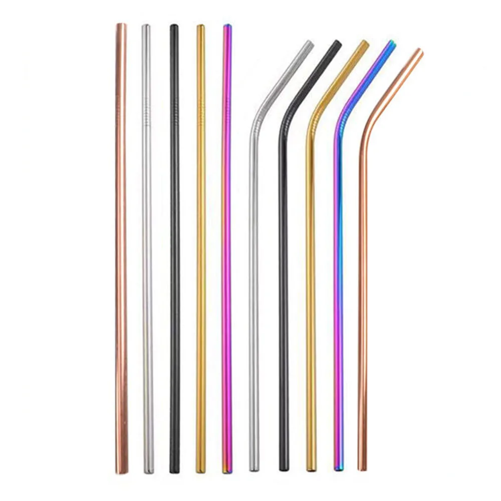 

Stainless Steel Reusable Drinking Straw Eco-friendly Metal Straw CIQ Luxury Wedding Straws Multi Color Party Bar Accessories